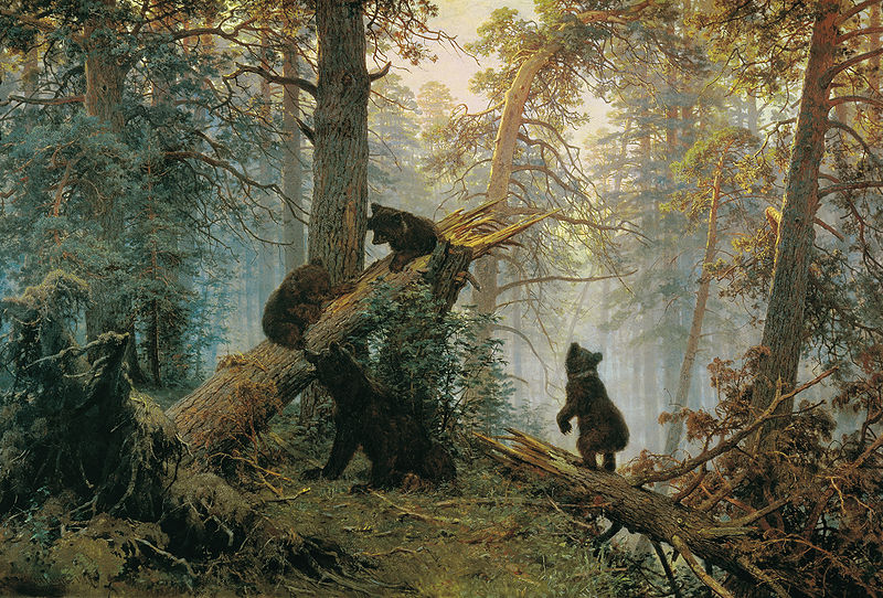 Утро в сосновом лесу, Шишкин – описание картины