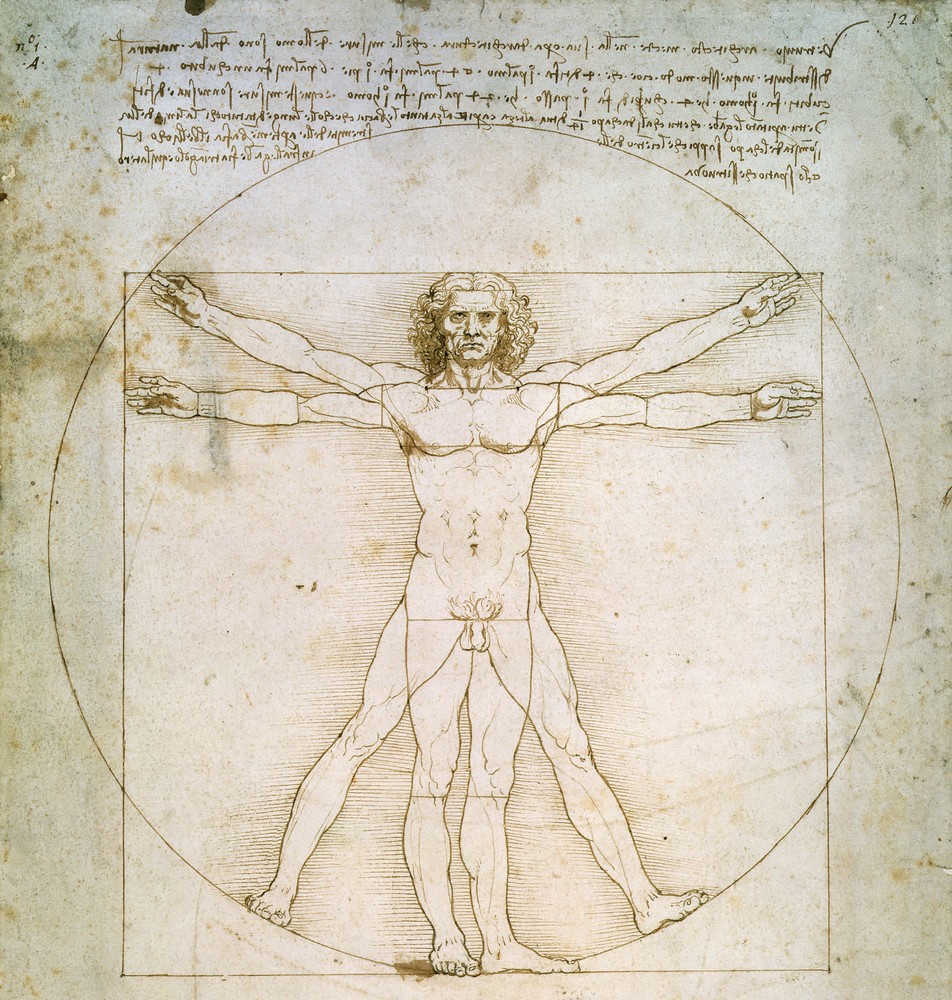 Витрувианский человек,  Леонардо да Винчи – описание картины