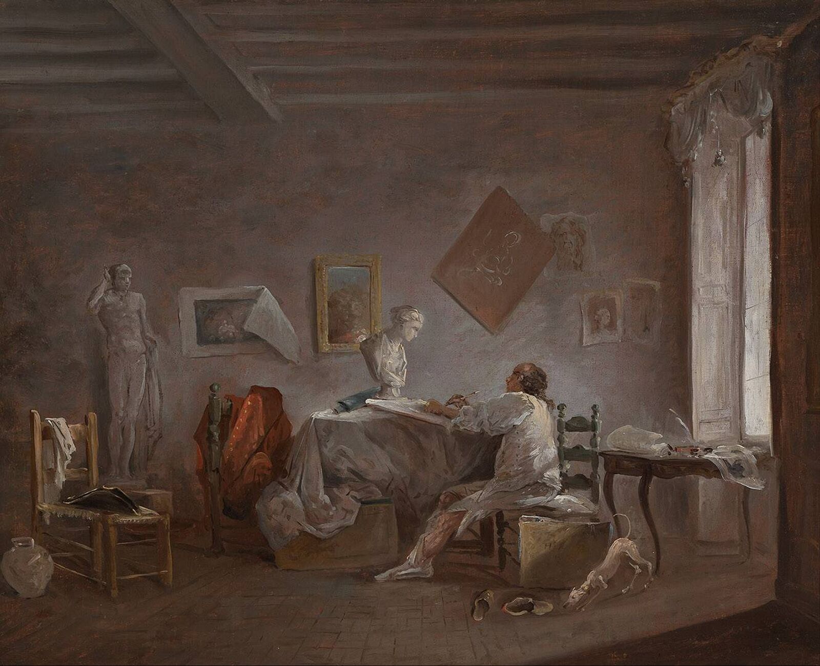 Картина «Мастерская художника»Гюбер Робер – описание картины
