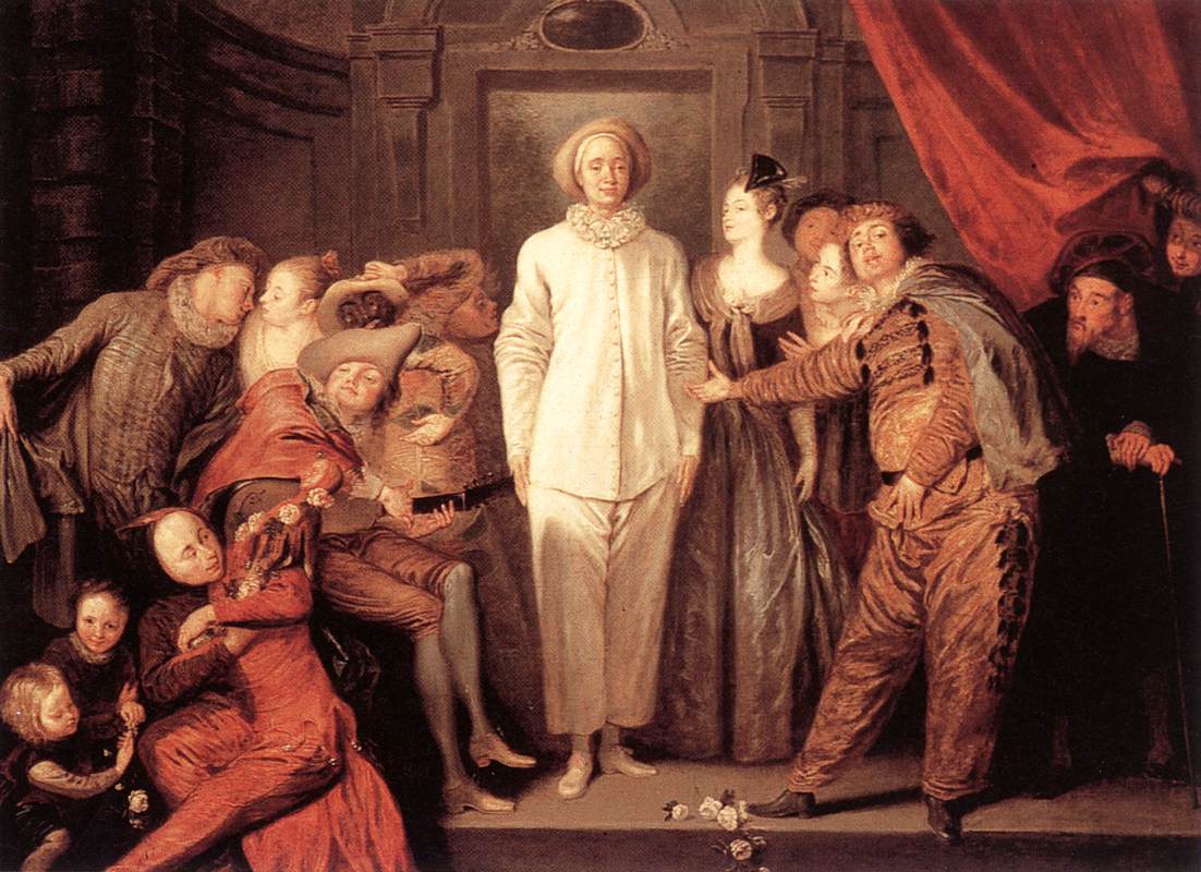 Итальянские комедианты, Жан Антуан Ватто, 1720 – описание картины