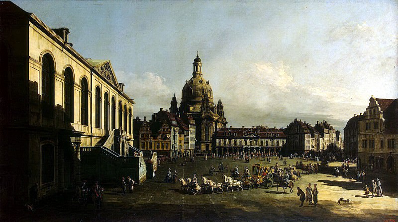 «Площадь Нового рынка в Дрездене» Беллотто, Бернардо – описание картины